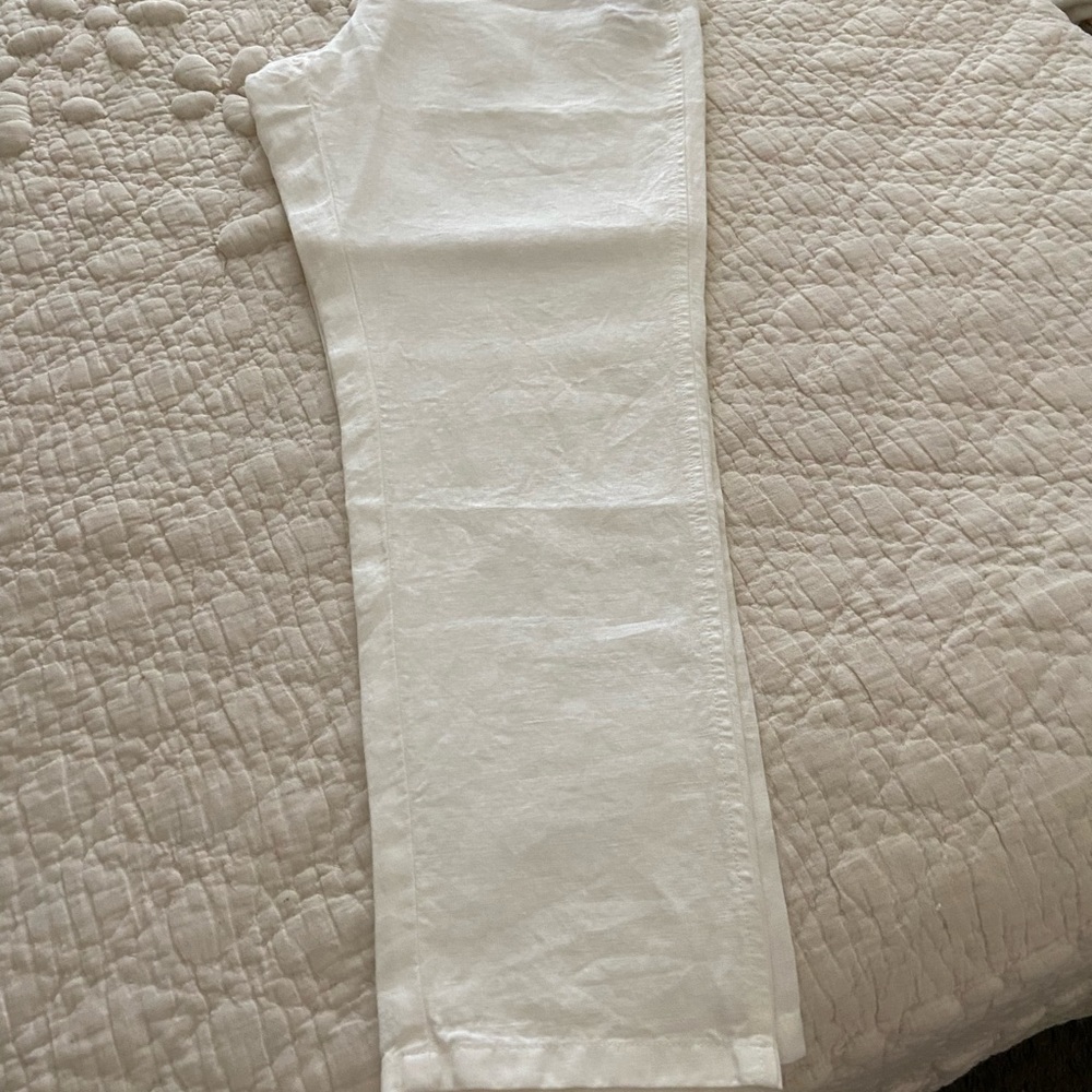 J. Jill White Straight Leg Linen Pants